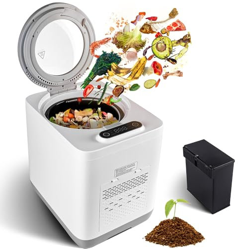 Electric Kitchen Composter, 3.8L Large Capacity Odorless Smart Compost Bin with Activated Charcoal Filters and Auto-Cleaning Mode, Quiet Composter, Turn Food Waste into Fertilizer for Garden