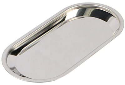 Cabilock Plateau en Acier Inoxydable 201 Grand Format, Finition Argentée, Plateau Réutilisable Multifonction, pour Organisation de Salle de Bain et Rangement D’ustensiles, Usage Professionnel