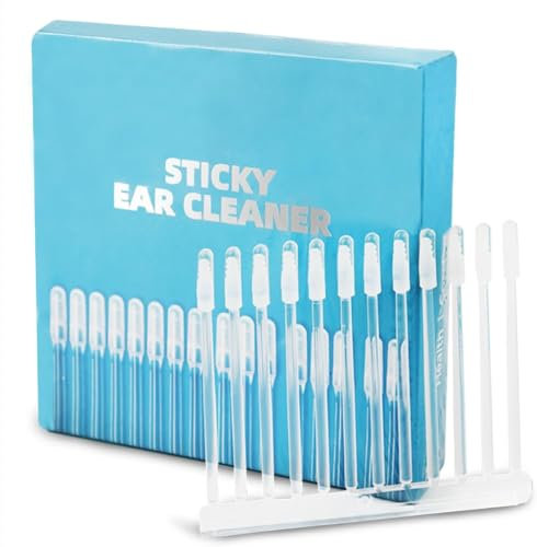 Ear Wax Removal，24PCS Sticky Cotton swabs Professional Ear Cleaner Set Earwax Removal Tool,Reusable Ear Sticky Cotton Buds Wax Removal Set for Children & Adults