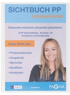 PAGNA 21011-02 Sichtbuch A4 PP Office mit Fronttasche weiß