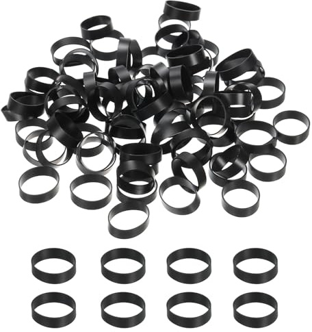PATIKIL Silicone Rubber Bands Cable Ties 0.9, 200 Pcs Flat Rubber Elastic Band for Office Supplies Home Cord Wrapping, Black