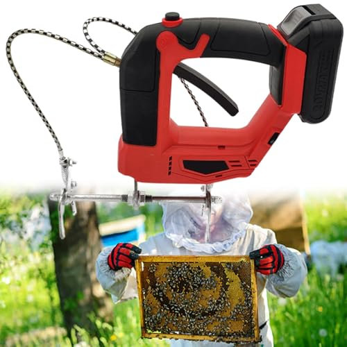 Beachtiful Elektrische Bienenstockrahmen-Schüttelmaschine, Kabelloser Bienenschüttler, Batteriebetriebener Elektrischer Bienenschüttler, Wiederaufladbarer Bürstenloser Motor, Bienenentferner,Red