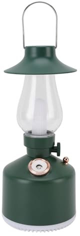 Humidificador con Luz Nocturna, 280 Ml de Aire Silencioso Humidificador para Dormitorio, Guardería, Plantas de Interior, Niebla Ajustable, Lámpara de Queroseno en Forma de (GREEN)
