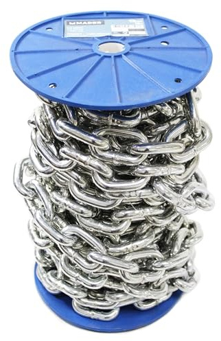Cadena - hierro zincado, medida de 12mmx10m, ideal para sujeción y anclaje, resistente y duradera. Perfecta para usos diversos.*