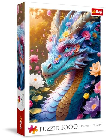 Trefl - Puzzle 1000 Teile, Der Bunte Drache, Klassische Puzzles | Rot, DIY, kreative Unterhaltung, klassisches Puzzle, ab 14 Jahren