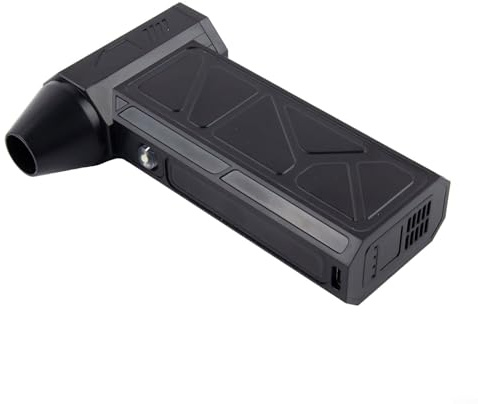 ComfyHarbor Ventilatore a turbina manuale 130.000 giri/min - 57 m/s ad alta velocità/vuoto, 4000 mAh USB-C ricaricabile, 4 velocità per la pulizia di auto/casa, falò (nero, 13,4 x 8