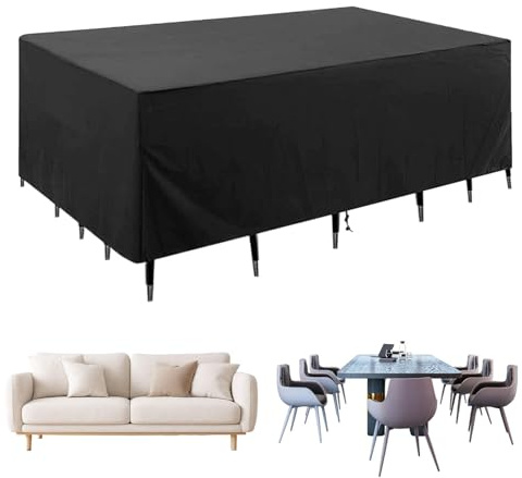 Copertura Tavolo Esterno Impermeabile, Copertura per Mobili da Giardino, Copertura Tavolo Giardino Esterno,Mobili da Giardino con Sfiato d'Aria Telo Esterno,Antivento/Anti-UV/Antipolvere,150x90x80cm