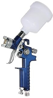 YTBHSHXZ, Aerógrafo de 0,8 mm/1,0 mm, mini aerógrafo for pintar paredes, coches, uñas, decoración de pasteles.(1.0mm Blue)