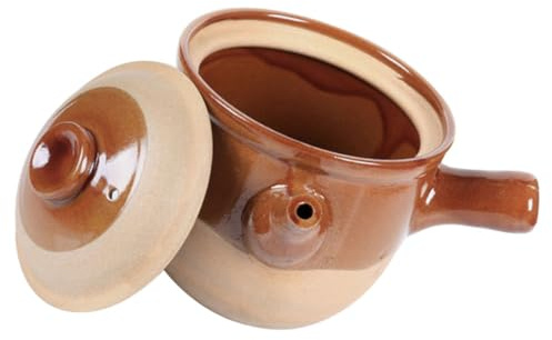 Cabilock Olla de Barro China para Cocinar 3l, Cacerola Pequeña de Cerámica Semiesmaltada, Utensilios de Cocina Tradicionales, Adecuado para Medicina China y Sopa, Uso Doméstico,