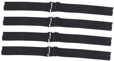 Hohopeti Lot de 4 Bandeaux Élastiques pour Postiche en Polyester Noir, Réglables, Confortables, pour Femmes, Usage Quotidien et Voyage, Largeur 2,5 Cm