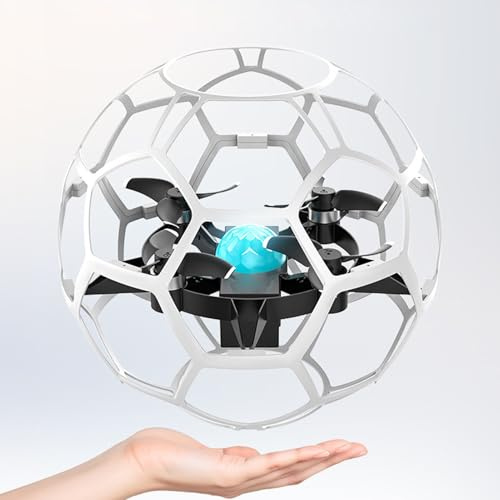 Luocute Fußball-Drohne, Ferngesteuerter Quadrocopter mit LED-Lichtern für Anfänger, Flips und Rolls mit Einer Taste, Stabiler Flug, Modulares Batteriesystem, Einfach zu Bedienen