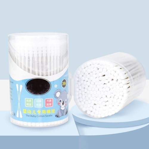MAGICLULU de 400 Hisopos de Algodón y Ahorro con Punta Doble Espiral 2 Cajas Textura Delicada y Bastoncillos de Papel Blancos para Maquillaje y Decoración de Coches