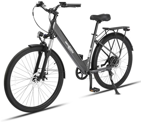 Oryxearth Bicicleta eléctrica de 250 W, motor 25 km/h, Pedelec Citybike EBike, bicicleta eléctrica de 7 velocidades con sensor de par de torsión para adultos, bicicleta eléctrica de trekking, 80 – 100