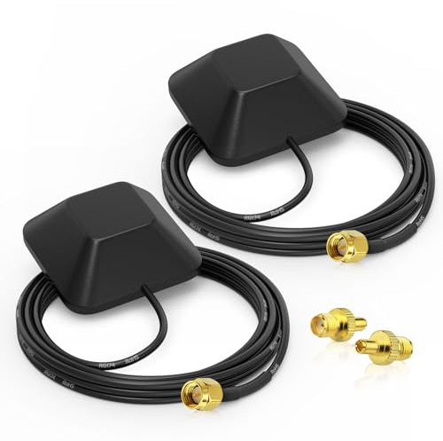 Eightwood 4G LTE Antenne Outdoor 8dBi SMA Omni-Direktional Wasserdicht Mimo Antenne mit 3m RG174 Kabel TS9 Adapter 2PCS für 4G LTE Router, Gigacube, Mobilfunk Signalverstärker, Wildkamera & LTE Modem