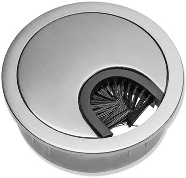 Mprofi MT® 2 Stück | Kabeldurchführung Schreibtisch INOX Ø 60mm | Kabeldurchlass aus Metall | Kabellochabdeckung | Kabeldurchführung für Tisch, Büro, Arbeitsplatten | IN/60/2