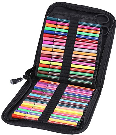 72/120 Slot Leinwand Bleistiftbeutel Farbstifte Federtasche Federm?ppchen Bleistiftkasten Gro?e Kapazit?t Buntstifte Tasche f¨¹r Schule, B¨¹ro, Reisen (72 Schlitze)