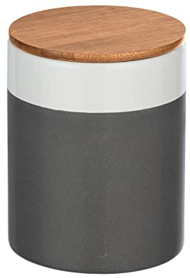 WENKO Boîte de Rangement Malta 0,95 l Boîte à provisions, boîte fraîcheur avec Couvercle en Bambou et Anneau en Silicone, étanche à l'air & arômes Frais Multicolore