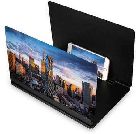RMFC 10 inch Phone Screen Magnifier, HD Mobile Phone Screen Amplifier with Folding Stand Holder, Pulling-out Movie Video Enlarger Anti-Radiation Eye Protection for All Smartphones