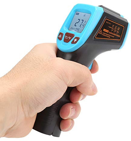 Hyuduo Industrial Infrared Laser Thermometer Gm320S with LCD Display for Surface Temperature Measurement on Hot Water Pipes, Engine Parts - Blue