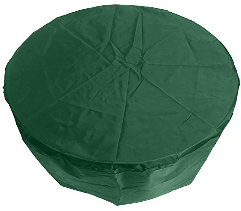 QIAOH Gartenmöbel Abdeckung Rund 215x90cm, Gartenmöbel Schutzhülle Abdeckhaube Gartentisch Rund Gewebeplane Plane Hülle 420D Oxford Wasserdicht, Abdeckplane Für Gartenmöbel