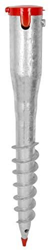 ADGO Base a Vite Ø 68 mm, Base per Ombrellone da Giardino, Swider, Manicotto a Vite per Ombrellone, Manicotto per Pavimento, 5 Manicotti Riduttori 24-60 mm, Asta di Avvitamento, Zincati (550 mm)