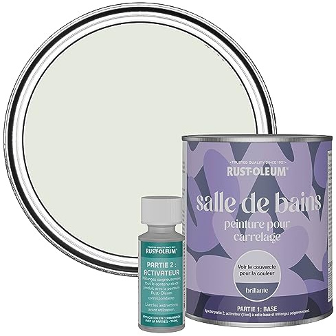 Rust-Oleum wasserfeste hellgrün Fliesenfarbe für Badezimmer in Hochglanz Finish - Salbei-Nebel 750ML