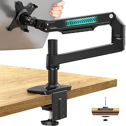 Ergounion Monitor Halterung für 13-40 Zoll Flach- und Curved-Bildschirme, Einstellbare VESA Tischhalterung für 1 Monitor Schwarz