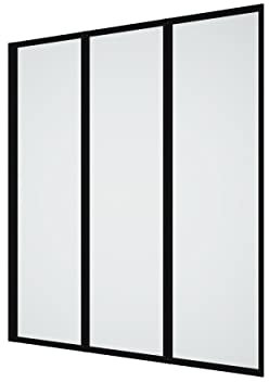 Vente-unique - Pare baignoire pliant en métal style atelier - Noir mat - 120 x 140 cm - DISTRICT