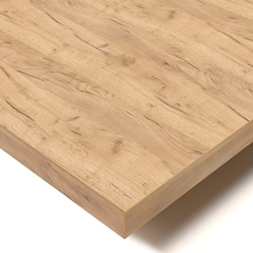 POKAR Tablero de Mesa 175x80 cm | Tablero para Escritorio Grosor 25 mm | Ideal para Escritorio Elevable y Mesa de Comedor | Resistente y Estable | Fabricado en Europa | EKO Roble Artesanal Dorado