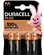 4 x Duracell AA Plus Alcaline (1 blister de 4 batteries) 4 piles stylo