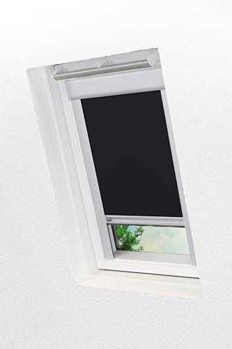 LYSEL - Qualitätsdachfensterrollo abdunkelnd schwarz Rollo geeignet für Velux Dachfenster 410, P10, 3, (B x H) 77.50cm x 136.20cm in schwarz
