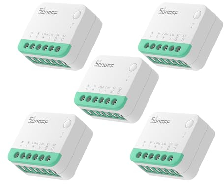 SONOFF Matter Smart Switch Wi-Fi Smart Switch, Neutral and Live Wires Required, Remote Control Smart Scheduled Switch Works With Alexa And Google Home, 10A 2400W, 5PCS