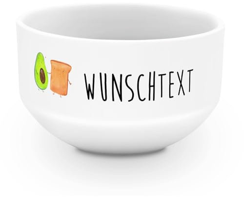 Mr. & Mrs. Panda Müslischale Avocado Toast - Personalisierte Geschenke, Hochzeit, Schüsseln, Pärchen, Toastbrot, Suppenschüssel, Schale Personalisieren, Schüssel, Müslischüssel, Hochzeitsgeschenk
