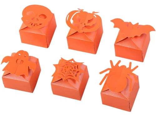 Aublinto Geschenkbox Geschenk Boxen Halloween Dimensional Geschenkbox Hochzeit Mini Geschenkschachtel Kleine Schachteln Herz Pralinenschachtel Leer für Kinder Hochzeit Taufe Party 48 Pcs