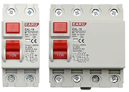 2P 4P 10/30/100/300mA Tipo A Interruttore differenziale RCD ELCB Interruttore automatico corrente differenziale elettromagnetico Interruttore differenziale Interruttori di sicurezza(4P 63A,10mA)