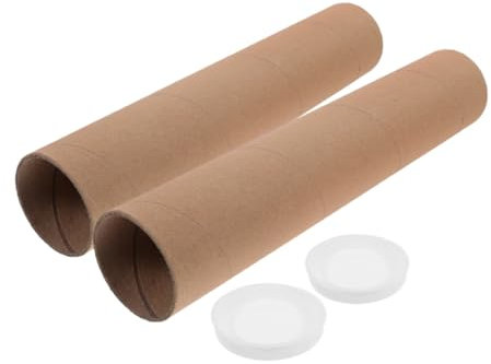 Parliky 2stücke Pack Versandröhren Mit Kappen Kraftpapier-versandröhren Mit Endkappen Zur Aufbewahrung Von Dokumenten Und Postern