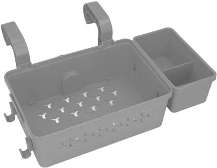 Panier de Rangement au Bord de la Piscine, Panier Suspendu épais avec Porte-gobelet, pour Serviettes à Boissons, Rail Supérieur de 2, 3 Pouces ou Moins (RiToEasysports1yfd6keo82-12
