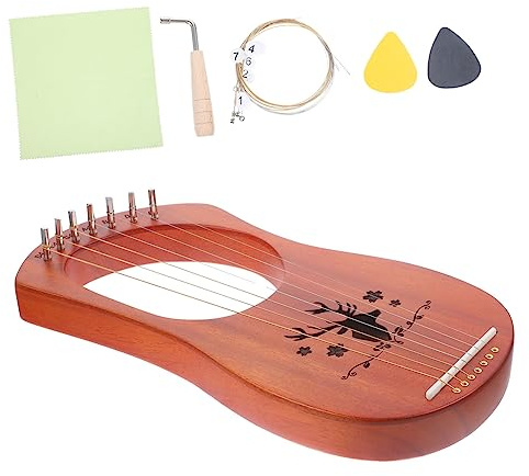 JOINPAYA Holzharfe Tragbar Leierharfe Handharfe Musikinstrument Saiteninstrument Für Junge Mädchen Freunde Mit Robusten Saiten Für Melodische Töne