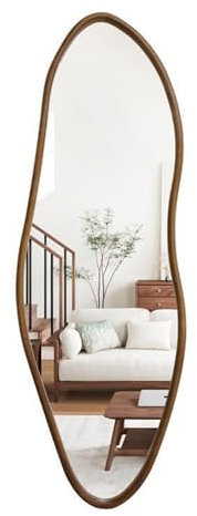 ZKALQECNF Stehspiegel Nordic-Schminkspiegel aus massivem Holz, Wandmontage, dekorativer Spiegel, Garderobe, Ganzkörperspiegel Ganzkörperspiegel