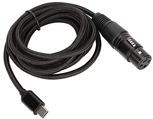 XLR auf USB Kabel, USB C auf XLR Buchse Mikrofonkabel Adapter für Audioaufnahmen, Live-Übertragung, USB Typ C auf XLR Buchse Kabel, Rauscharmes HiFi Plug and Play für PC Laptop