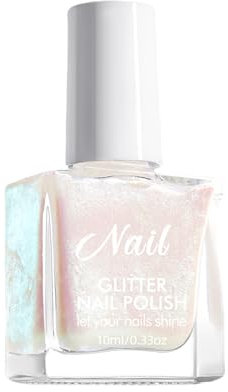 Schnelltrocknend Schimmer Nagellack - Rosa Aurora Farben Wasserbasierte Gesund Nagellack - Chamäleon Nagelkunst Holographischer Nail Polish - Langanhaltender Shine Nail Art Polish(Rosa, 10ML)