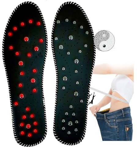 Magnetische Akupressur Einlegesohlen mit Magnetfeldtherapie Akupressur zur Gewichtsreduktion Atmungsaktive Einlagen(Size:38,Color:schwarz)