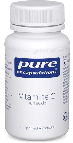Pure Encapsulations Vitamine C 1000 mg - Immunité & Fatigue - 30 Gélules | Vitamine C Non Acide, Douce pour l'Estomac, Immunité, Vitalité, Énergie, Fatigue Passagère, Végan, Complément Alimentaire