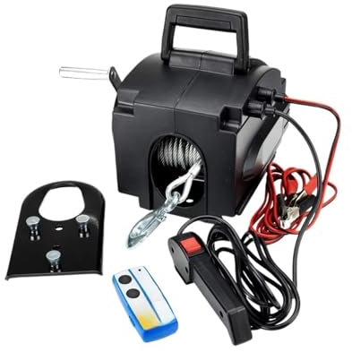 Cabrestante eléctrico marino de 3500 libras, cabrestante eléctrico portátil for yate, grúa pequeña, tractor de 12V