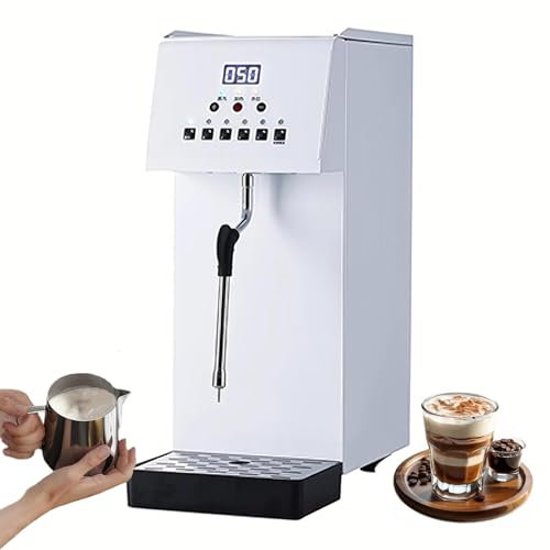 HEIHEIZI Montalatte Professionale da 6 Litri | Caldaia e Montalatte Automatici da 2500w | Accensione e Spegnimento con Un Solo Tocco | 5 Temperature Regolabili | Adatto per Bar/Caffetterie