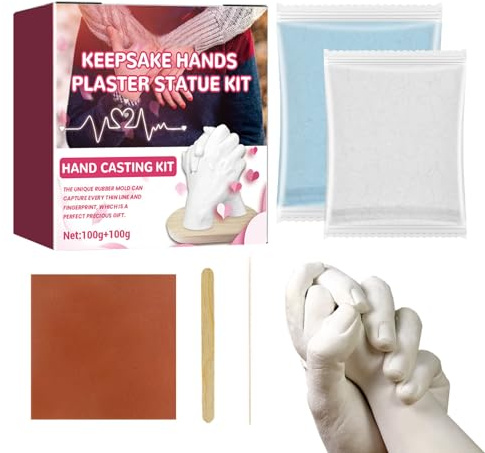 Gips-Handguss-Set – Familien-Hand- und Fußform-Set | & Hochzeitsgeschenk | Erinnerungsbasteln für Paare, Eltern und Großeltern | Weihnachtsdekoration