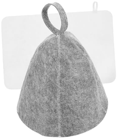 CLISPEED Thickened Felt Sauna Hat and Bath Mat for Women Quick Drying Breathable and Supple Thermal Shower Cap Comfortable Fit for Adult Females Grey Bathing Accessories