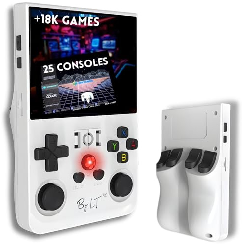 GameBox | Consola de juegos portátil +18.000 juegos de pantalla de alta resolución Full HD, memoria 128 GB ampliable, licencia Linux 2.0, WiFi, multiplayer + 4 Rear Triggers R1/L1 R2/L2, enchufe Jack