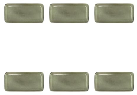 Bidasoa Set de 6 Fuente Rect 28X14 Cm Ikonic de Gres 28x14cm | Verde, Gres, forma rectangular, acabado brillo, 28x14cm