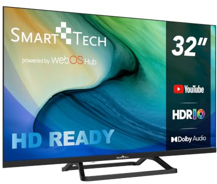 Smart Tech TV LED HD 32' (80 cm) Smart TV Web OS-32HW01V3- Molotov, Netflix, Prime Video, 3xHDMI - 2xUSB - Dolby Audio